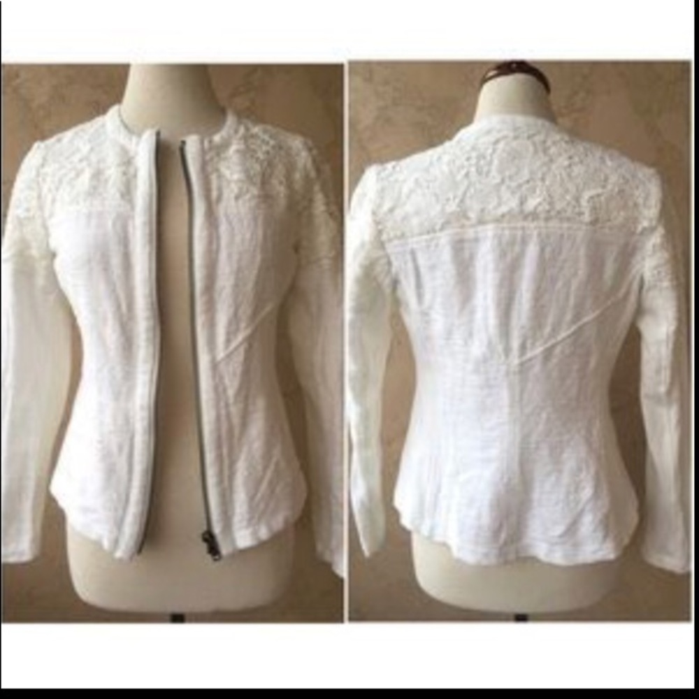 **PERFECT FALL JACKET with white lace overlay